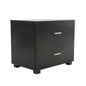 Bedside Table Side Storage Cabinet Nightstand Bedroom 2 Drawer Legs ETTA BLACK - Cosy Abode