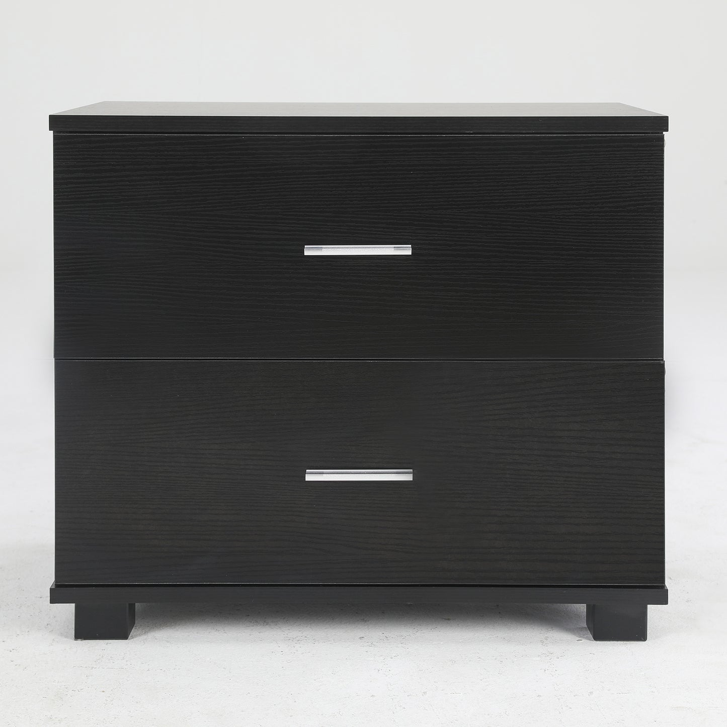 Bedside Table Side Storage Cabinet Nightstand Bedroom 2 Drawer Legs ETTA BLACK - Cosy Abode