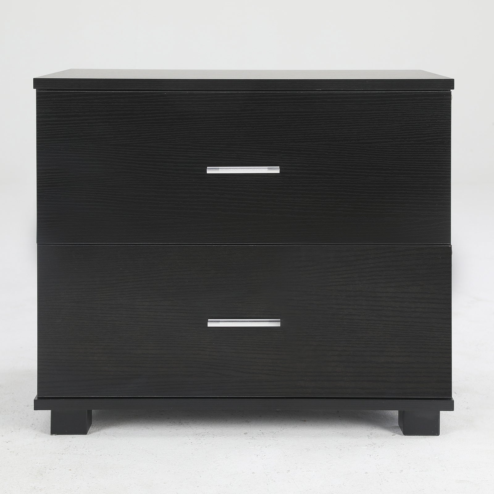 Bedside Table Side Storage Cabinet Nightstand Bedroom 2 Drawer Legs ETTA BLACK - Cosy Abode