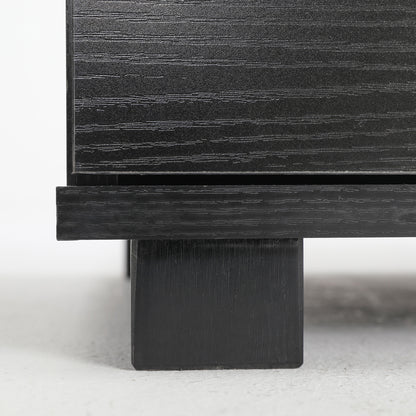 Bedside Table Side Storage Cabinet Nightstand Bedroom 2 Drawer Legs ETTA BLACK - Cosy Abode