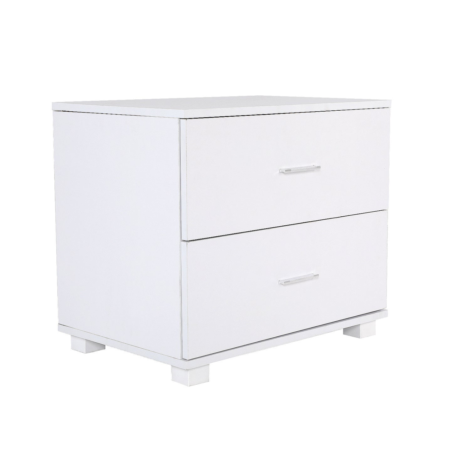 Bedside Table Side Storage Cabinet Nightstand Bedroom 2 Drawer Legs ETTA WHITE - Cosy Abode