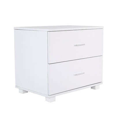 Bedside Table Side Storage Cabinet Nightstand Bedroom 2 Drawer Legs ETTA WHITE - Cosy Abode