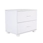 Bedside Table Side Storage Cabinet Nightstand Bedroom 2 Drawer Legs ETTA WHITE - Cosy Abode