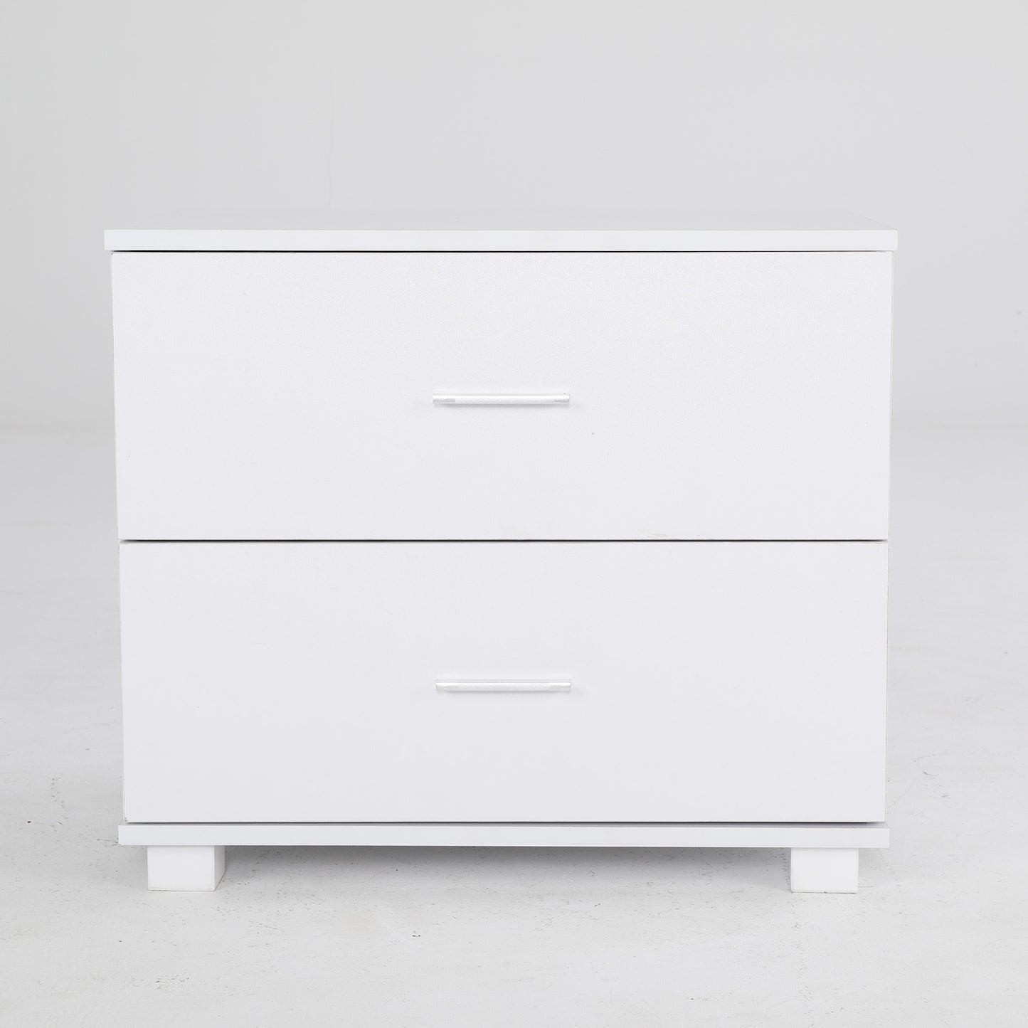 Bedside Table Side Storage Cabinet Nightstand Bedroom 2 Drawer Legs ETTA WHITE - Cosy Abode