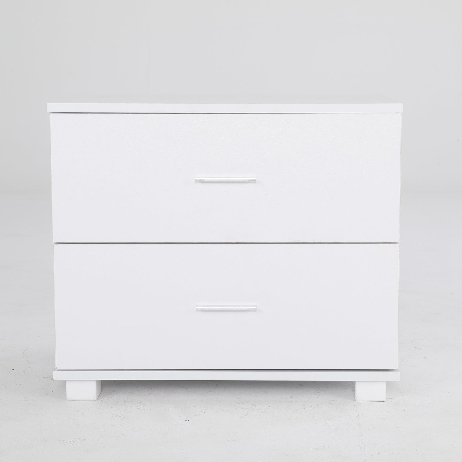 Bedside Table Side Storage Cabinet Nightstand Bedroom 2 Drawer Legs ETTA WHITE - Cosy Abode