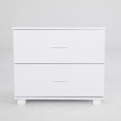 Bedside Table Side Storage Cabinet Nightstand Bedroom 2 Drawer Legs ETTA WHITE - Cosy Abode