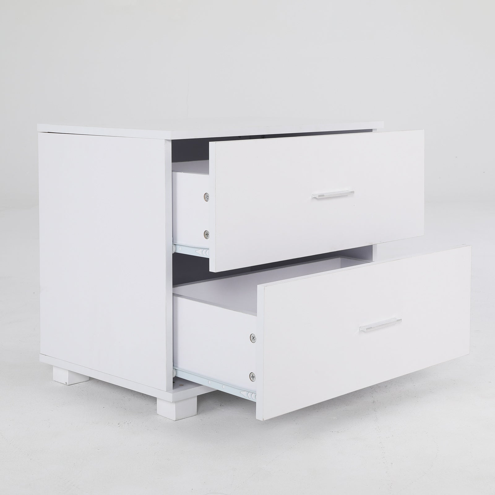 Bedside Table Side Storage Cabinet Nightstand Bedroom 2 Drawer Legs ETTA WHITE - Cosy Abode