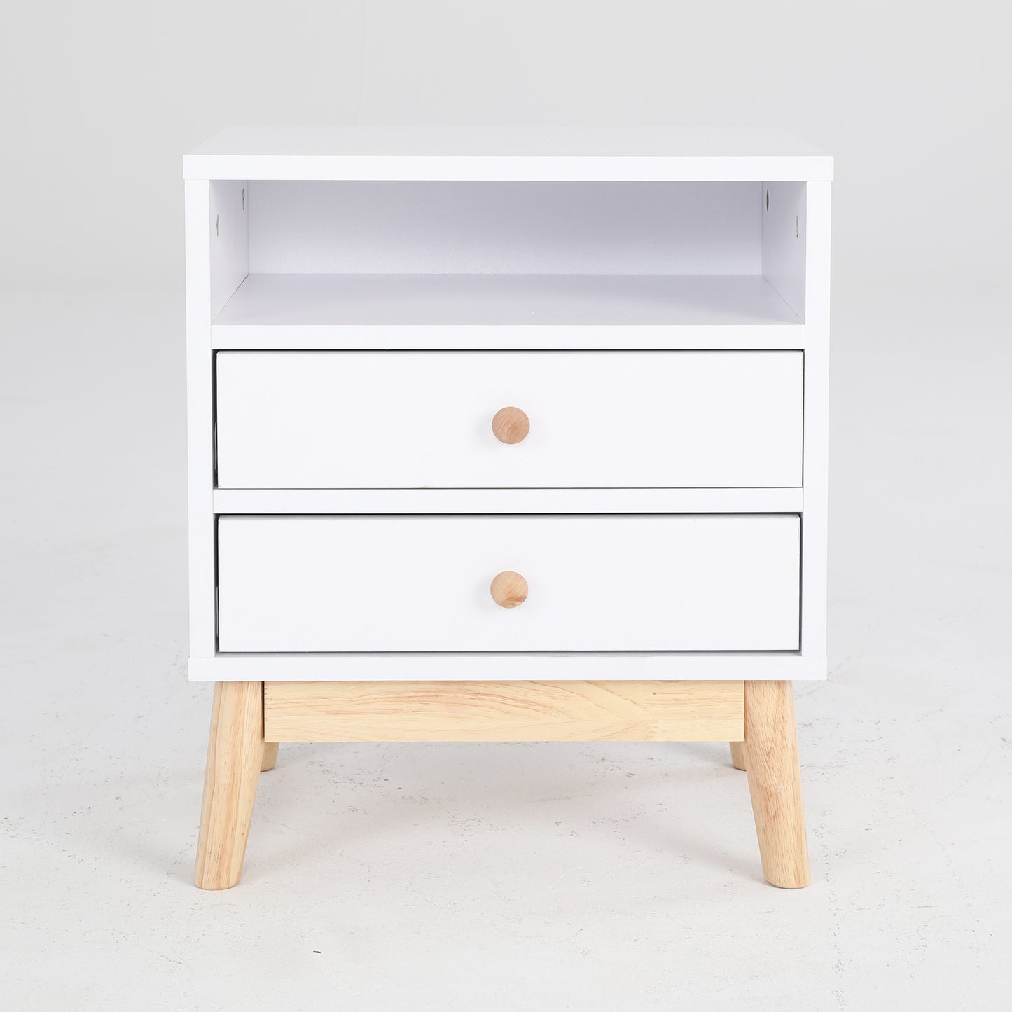 Bedside Table Side Storage Cabinet Nightstand Bedroom 2 Drawer ANYA - WHITE - Cosy Abode
