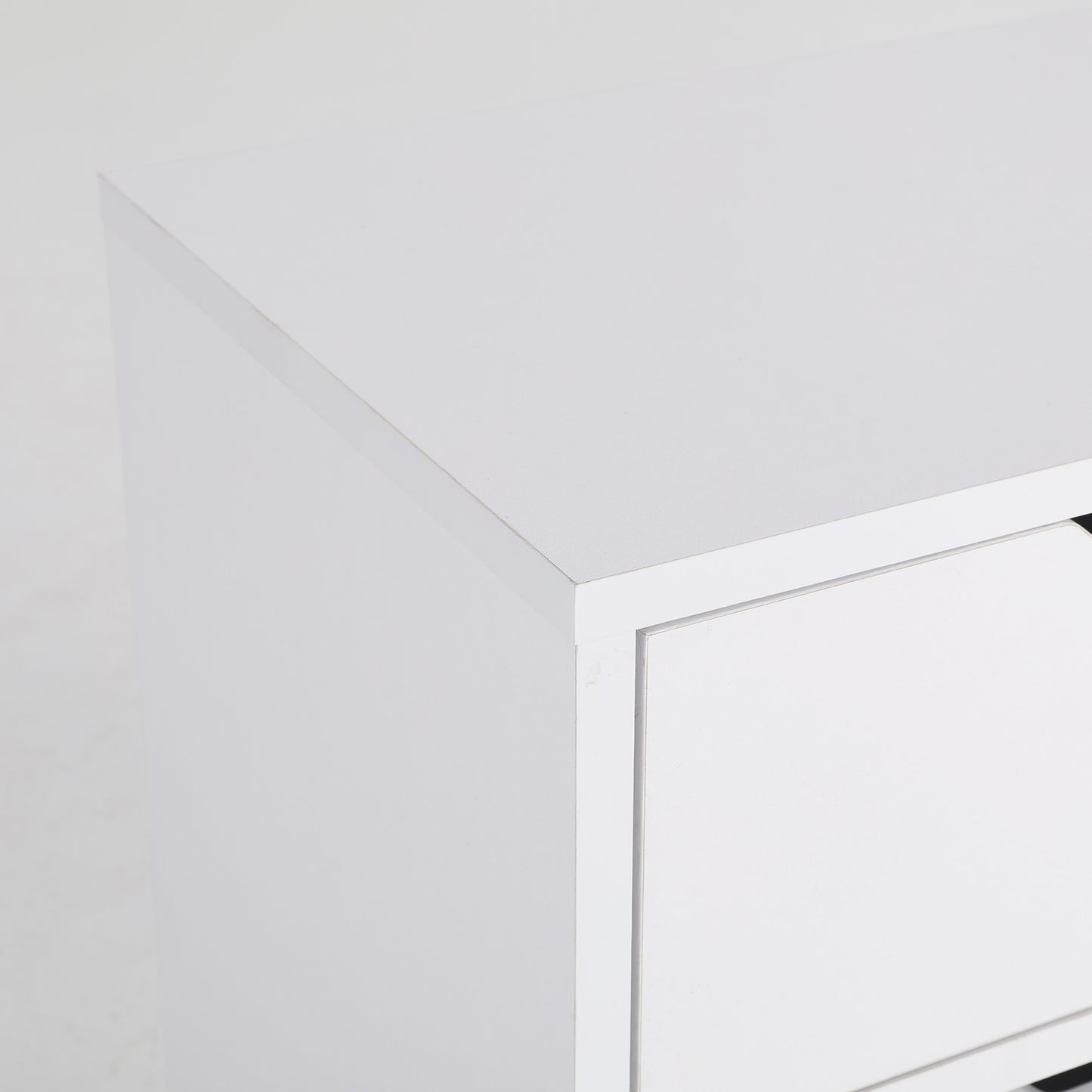 Bedside Table 2 Drawer Wood Leg Storage Cabinet Nightstand KIYO WHITE - Cosy Abode
