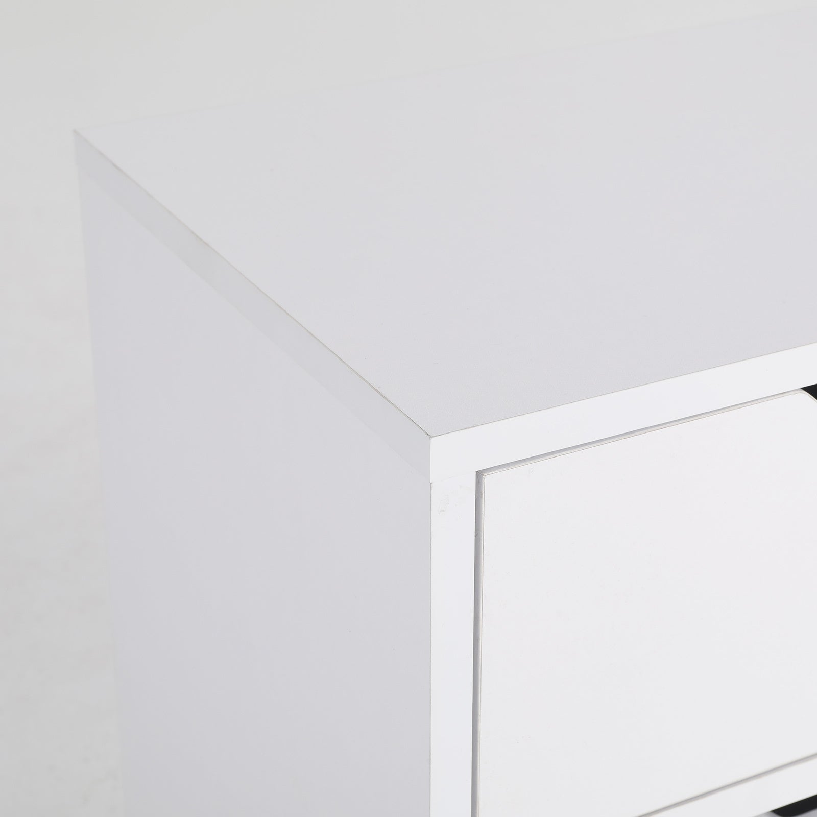 Bedside Table 2 Drawer Wood Leg Storage Cabinet Nightstand KIYO WHITE - Cosy Abode