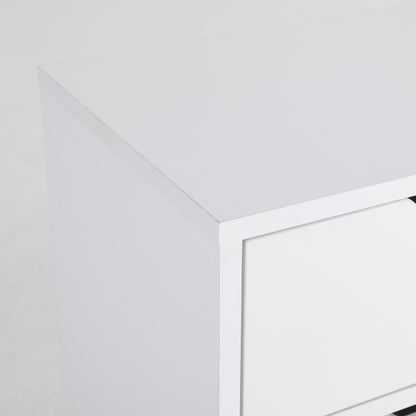 Bedside Table 2 Drawer Wood Leg Storage Cabinet Nightstand KIYO WHITE - Cosy Abode
