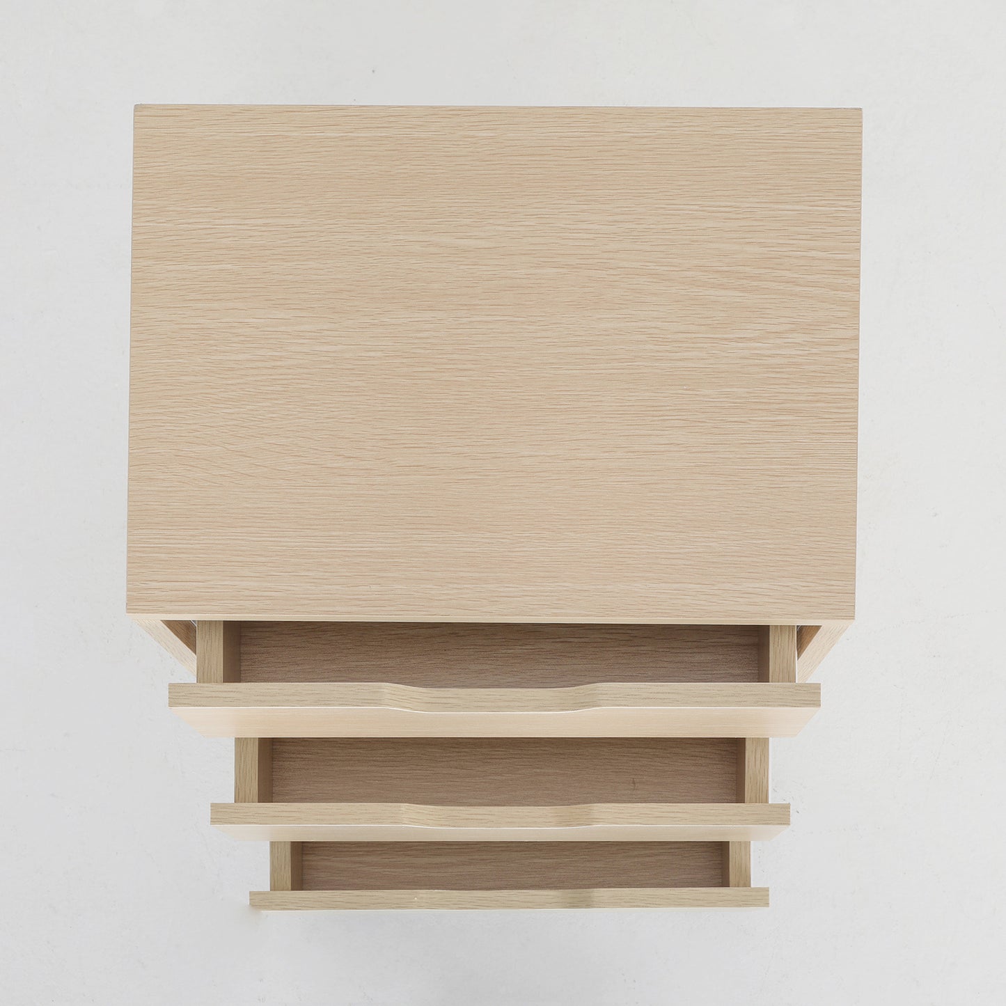 Bedside Table 3 Drawer Wood Leg Storage Cabinet Nightstand LACY OAK - Cosy Abode