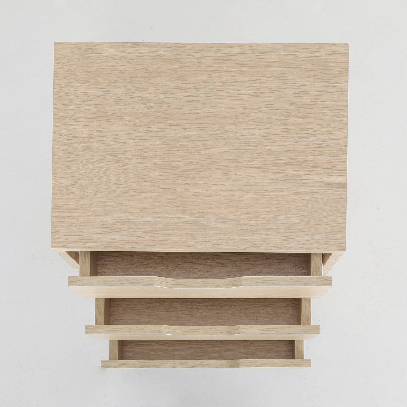 Bedside Table 3 Drawer Wood Leg Storage Cabinet Nightstand LACY OAK - Cosy Abode