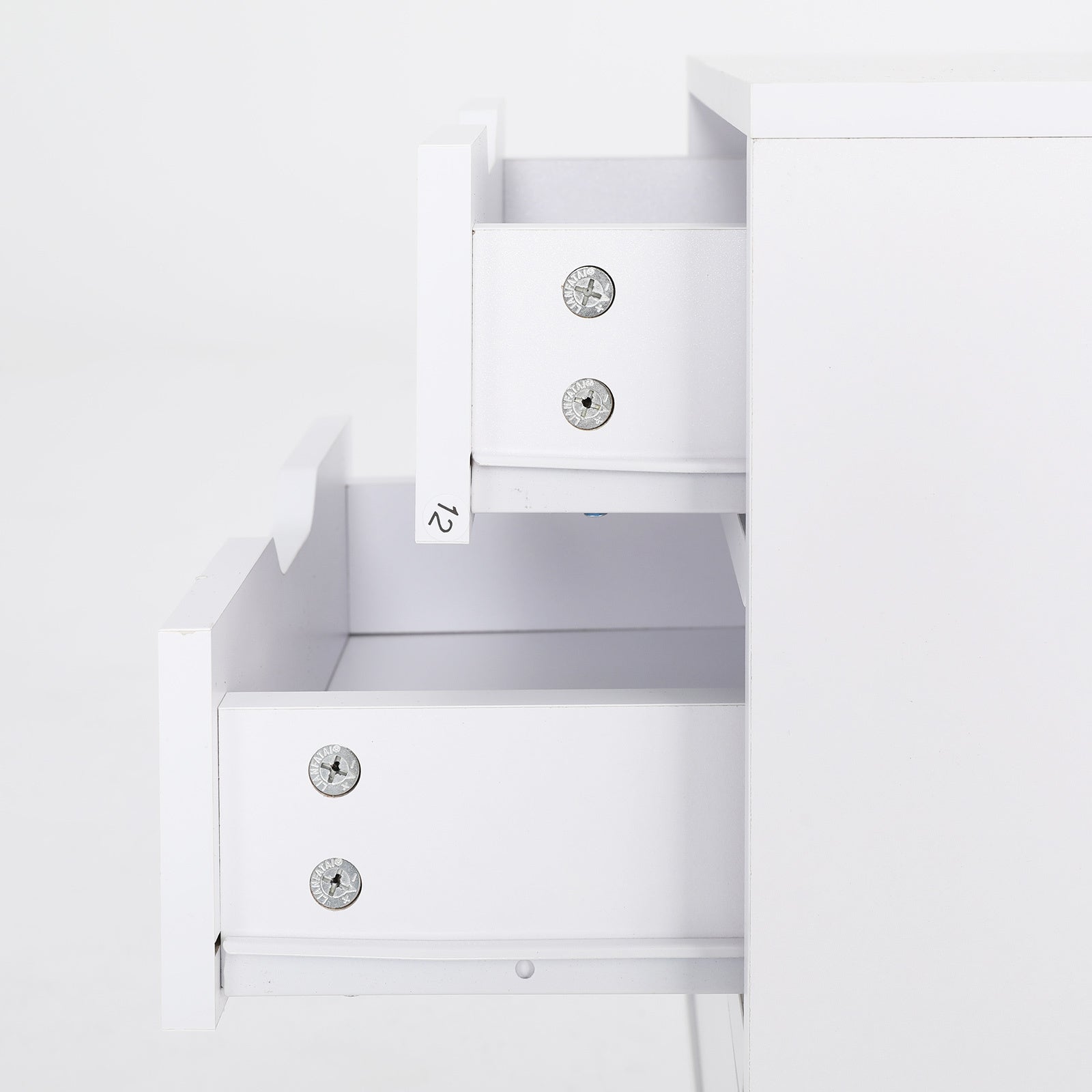 Bedside Table 3 Drawer Wood Leg Storage Cabinet Nightstand LACY WHITE - Cosy Abode