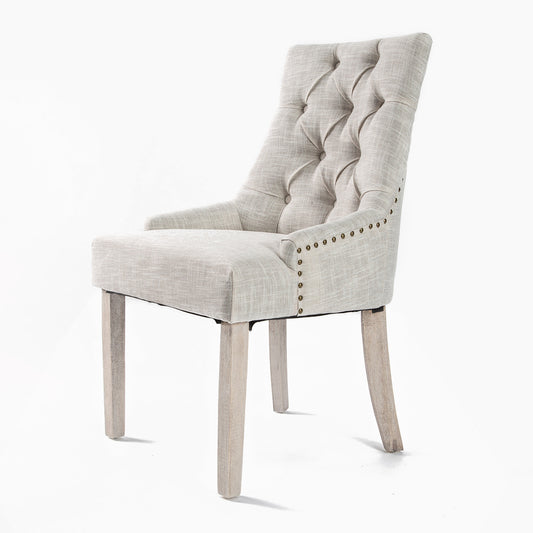 French Provincial Dining Chair Oak Leg AMOUR CREAM - Cosy Abode