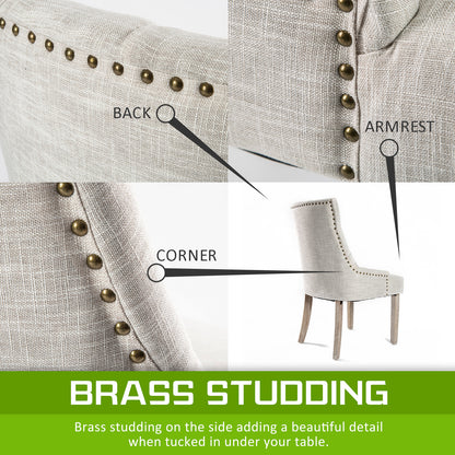 French Provincial Dining Chair Oak Leg AMOUR CREAM - Cosy Abode