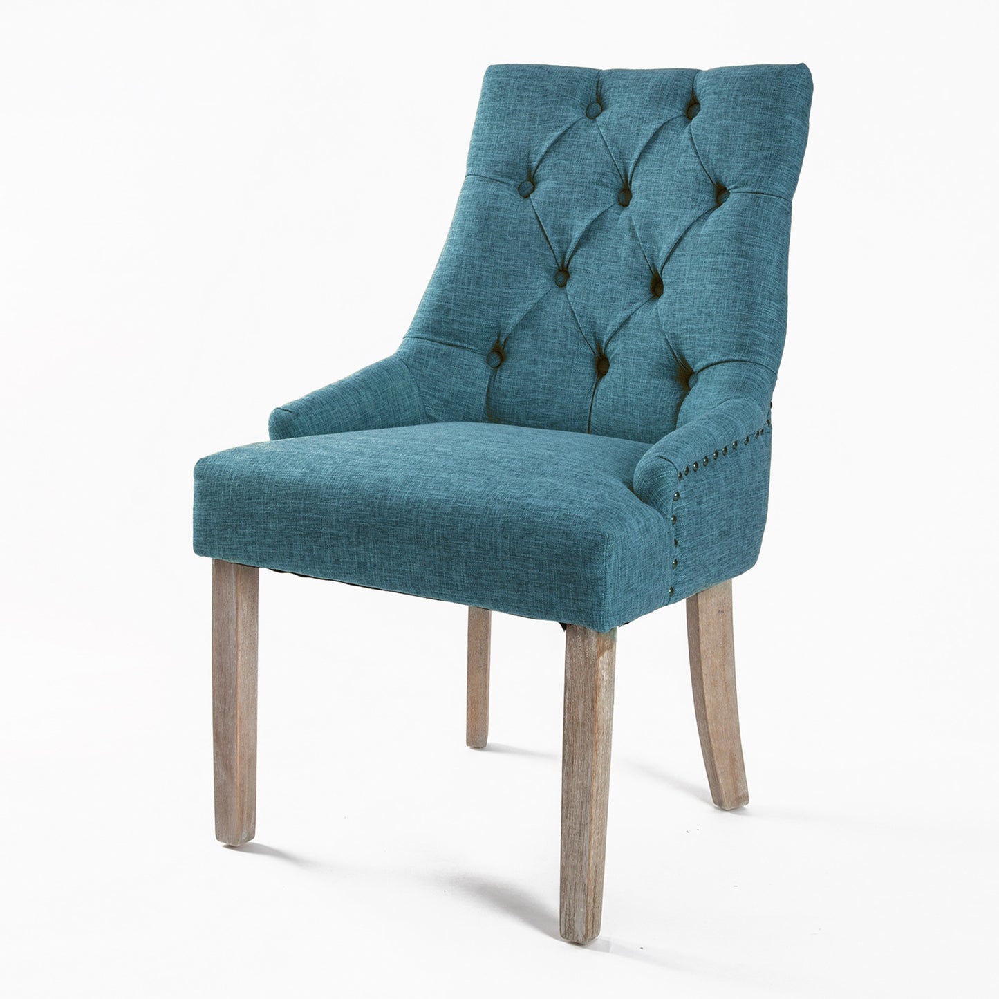 French Provincial Dining Chair Oak Leg AMOUR DARK BLUE - Cosy Abode
