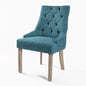 French Provincial Dining Chair Oak Leg AMOUR DARK BLUE - Cosy Abode