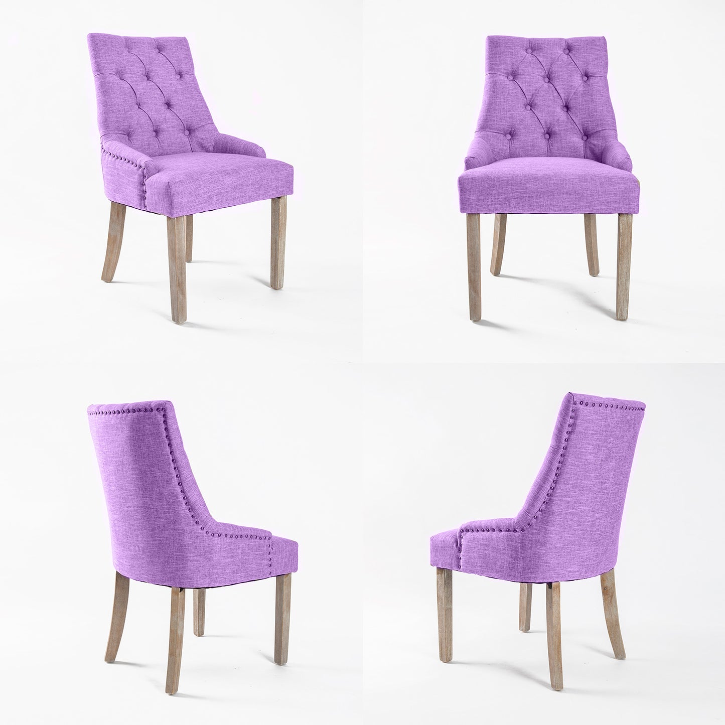 French Provincial Dining Chair Oak Leg AMOUR VIOLET - Cosy Abode