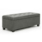Storage Ottoman Stool 102cm Fabric DARK GREY - Cosy Abode