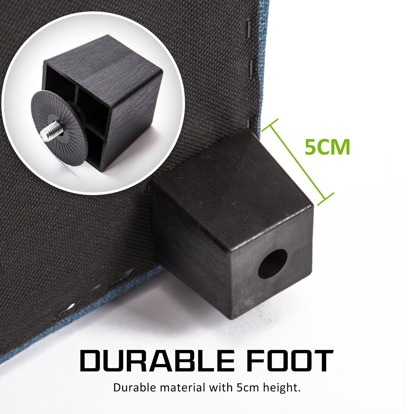 Storage Ottoman Stool 102cm Fabric DARK BLUE - Cosy Abode