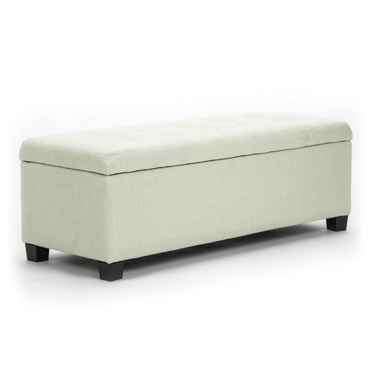 Storage Ottoman Stool 102cm Fabric LIGHT GREEN - Cosy Abode