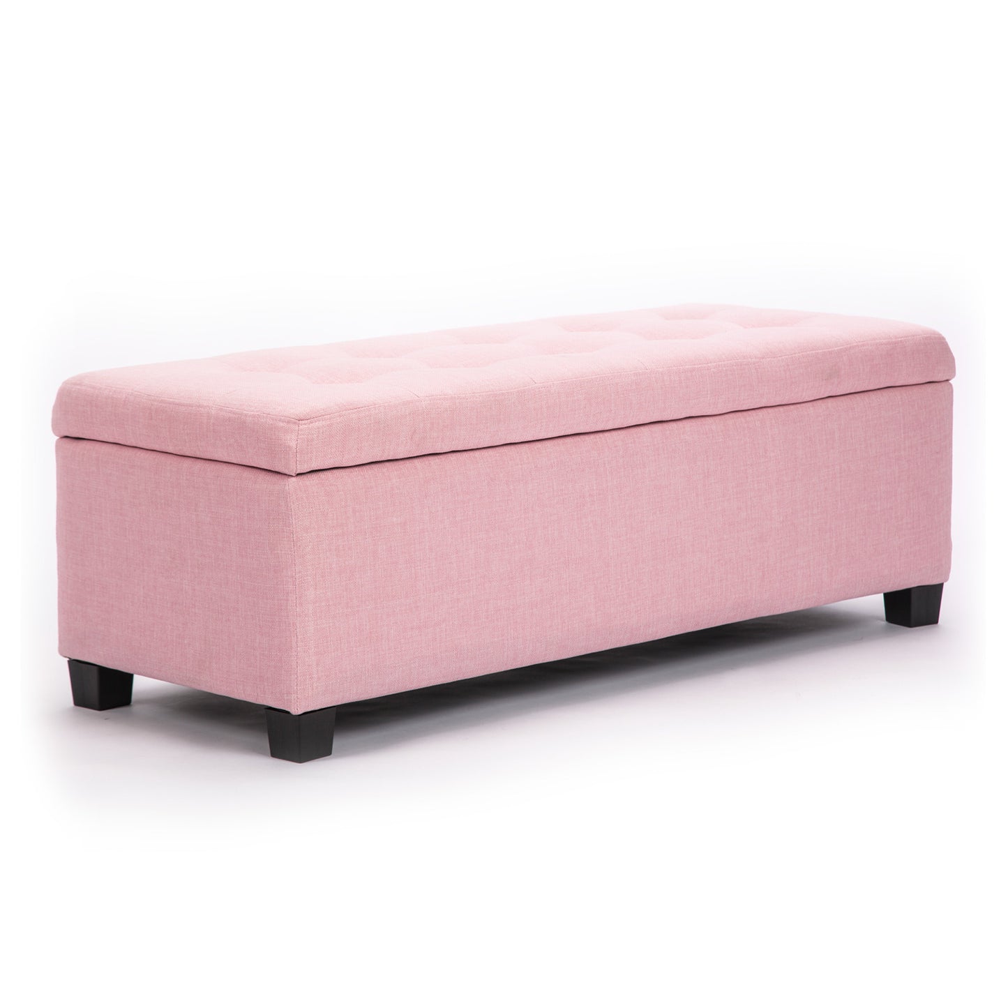 Storage Ottoman Stool 102cm Fabric PINK - Cosy Abode