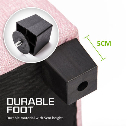 Storage Ottoman Stool 102cm Fabric PINK - Cosy Abode