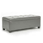 La Bella 102cm Grey Storage Ottoman Stool Leather - Cosy Abode