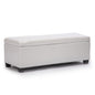 La Bella 102cm Snow White Storage Ottoman Stool Leather - Cosy Abode