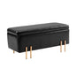 Storage Ottoman Stool Bench Seat 97cm PU Leather BLACK - Cosy Abode
