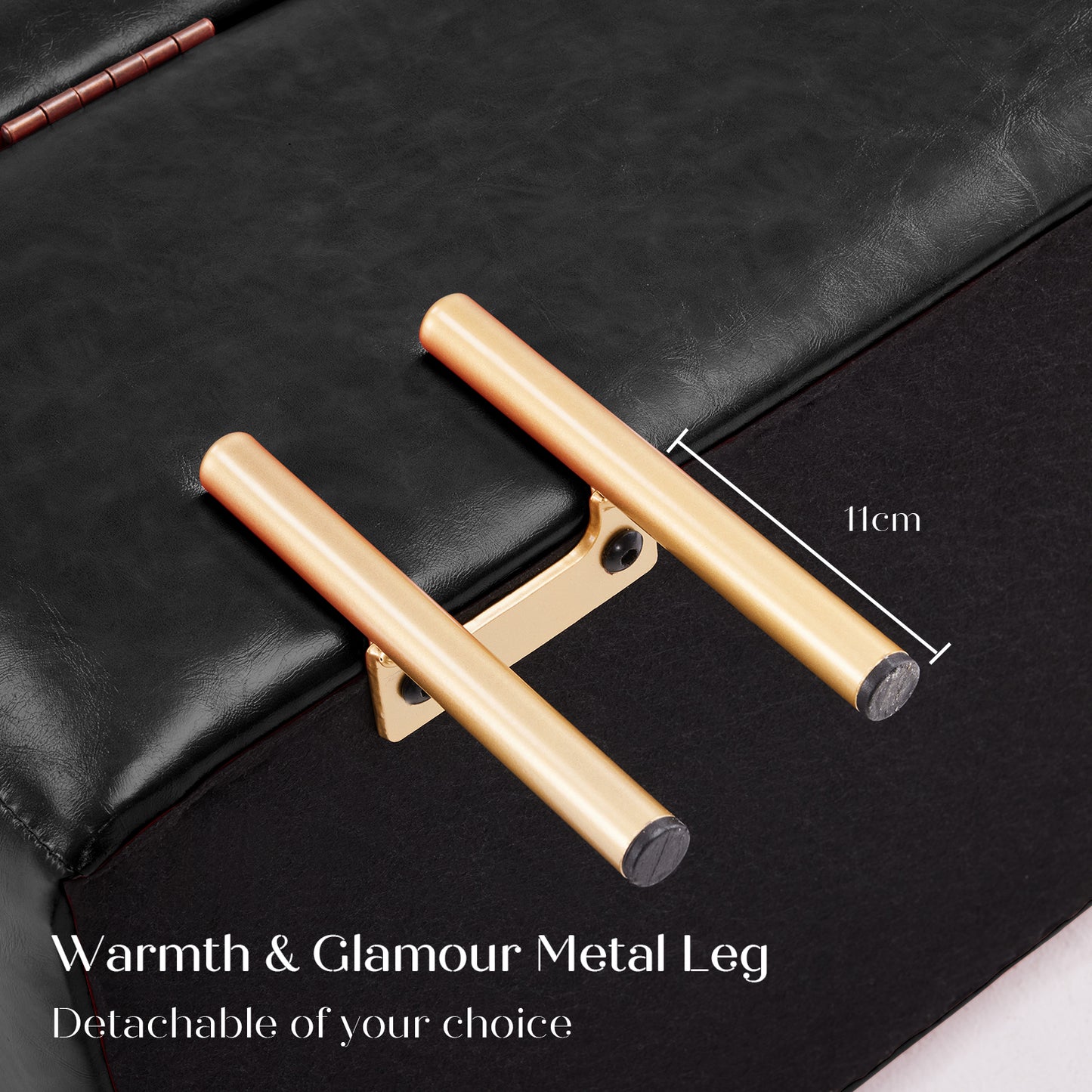 Storage Ottoman Stool Bench Seat 97cm PU Leather BLACK - Cosy Abode