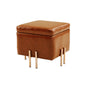 Storage Ottoman Foot Stool Cube Tuffet Seat 45cm PU Leather BROWN - Cosy Abode