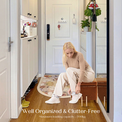 Storage Ottoman Foot Stool Cube Tuffet Seat 45cm PU Leather BROWN - Cosy Abode