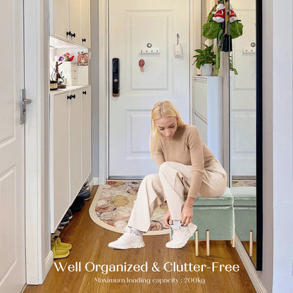 Storage Ottoman Foot Stool Cube Tuffet Seat 45cm PU Leather GREEN - Cosy Abode