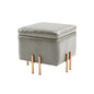 Storage Ottoman Foot Stool Cube Tuffet Seat 45cm PU Leather GREY - Cosy Abode
