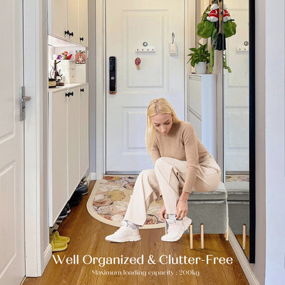 Storage Ottoman Foot Stool Cube Tuffet Seat 45cm PU Leather GREY - Cosy Abode