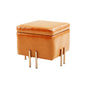 Storage Ottoman Foot Stool Cube Tuffet Seat 45cm PU Leather LIGHT BROWN - Cosy Abode