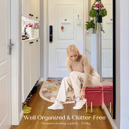 Storage Ottoman Foot Stool Cube Tuffet Seat 45cm PU Leather RED - Cosy Abode