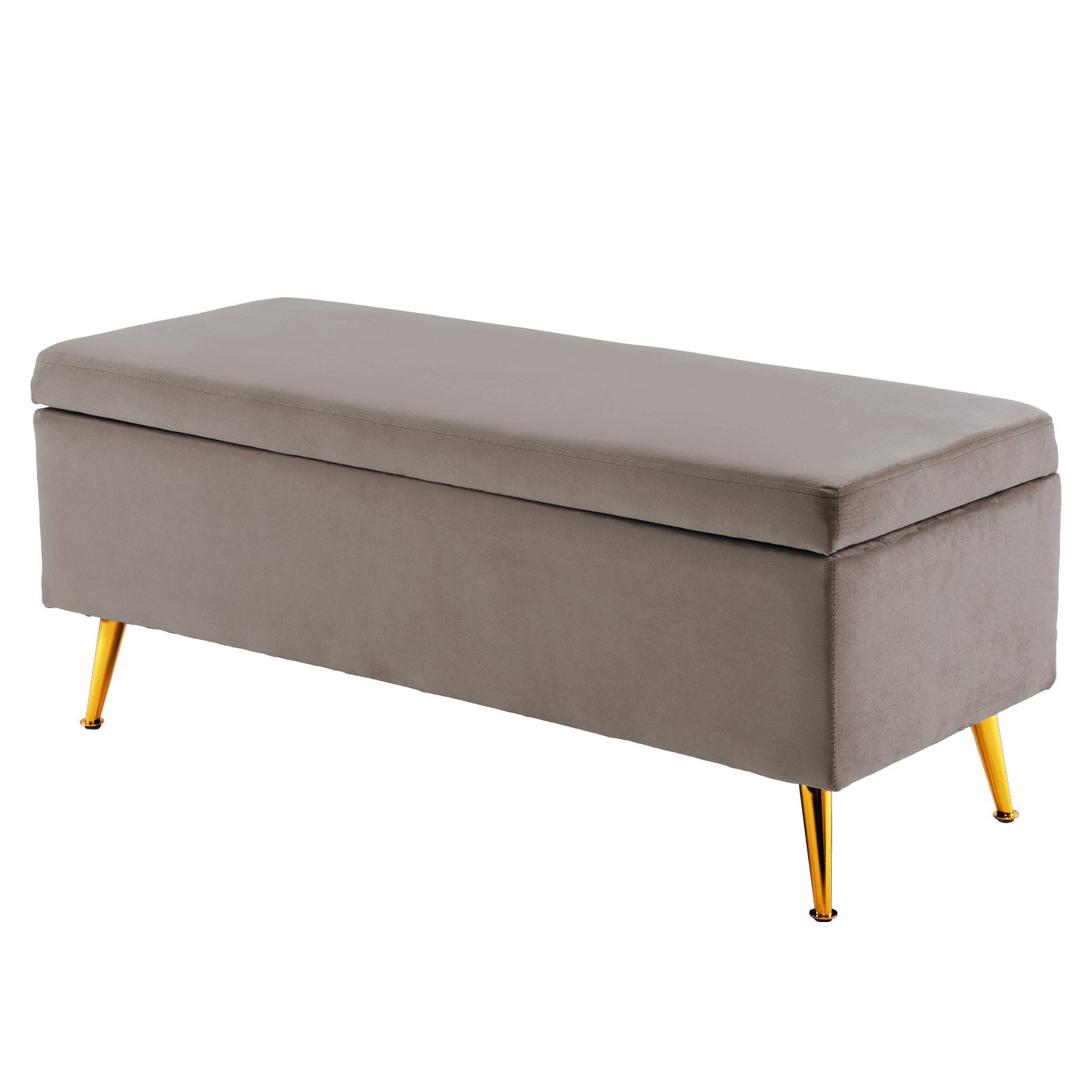 Storage Ottoman Stool Bench Seat 110cm Velvet GREY - Cosy Abode