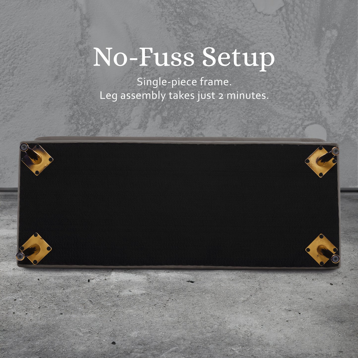 Storage Ottoman Stool Bench Seat 110cm Velvet GREY - Cosy Abode