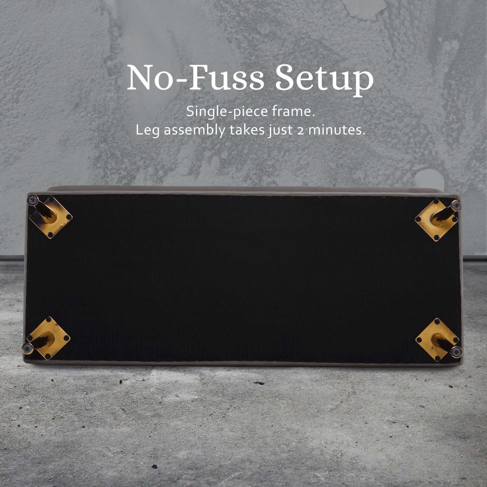 Storage Ottoman Stool Bench Seat 110cm Velvet GREY - Cosy Abode