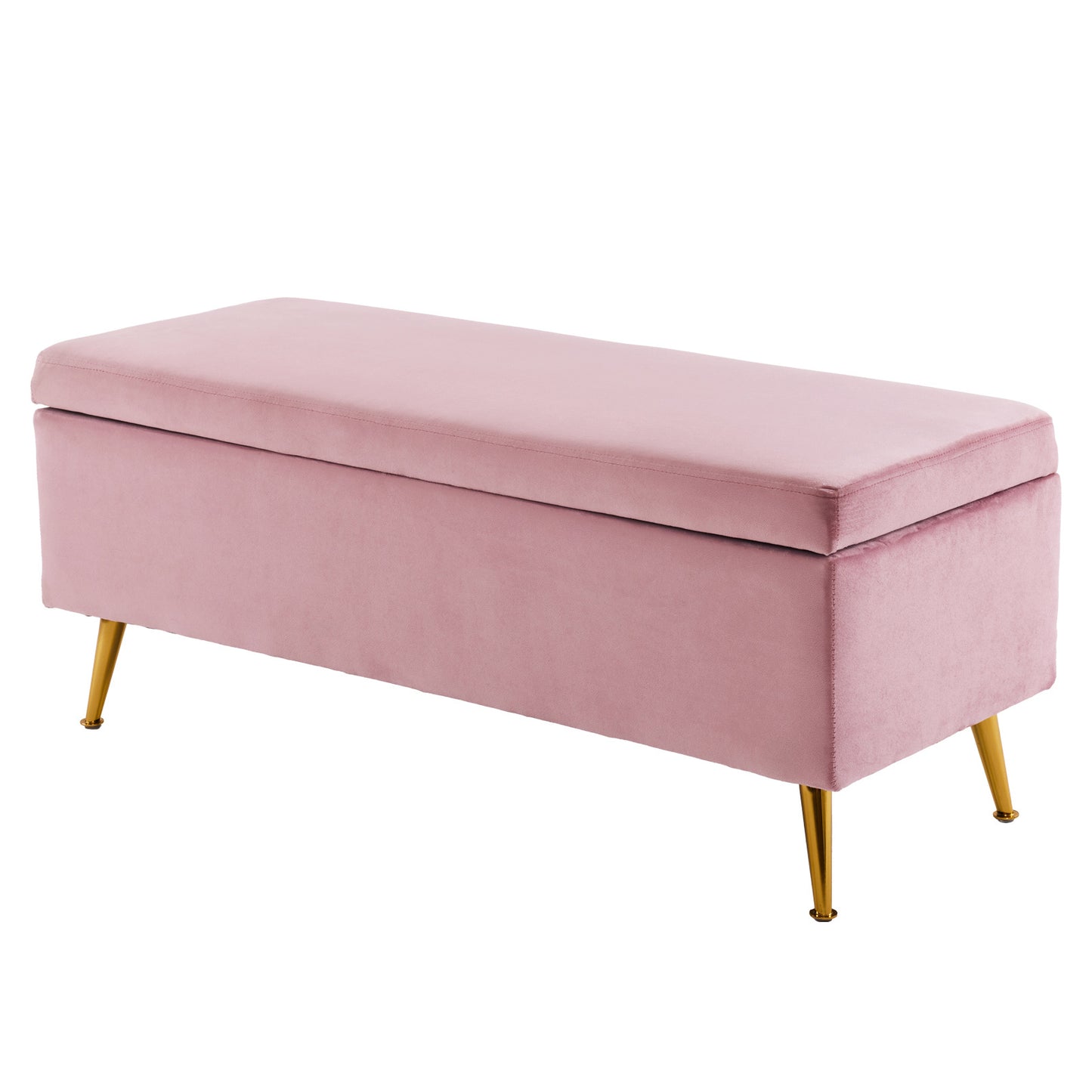 Storage Ottoman Stool Bench Seat 110cm Velvet PINK - Cosy Abode