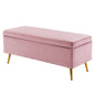 Storage Ottoman Stool Bench Seat 110cm Velvet PINK - Cosy Abode