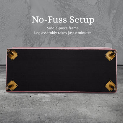 Storage Ottoman Stool Bench Seat 110cm Velvet PINK - Cosy Abode