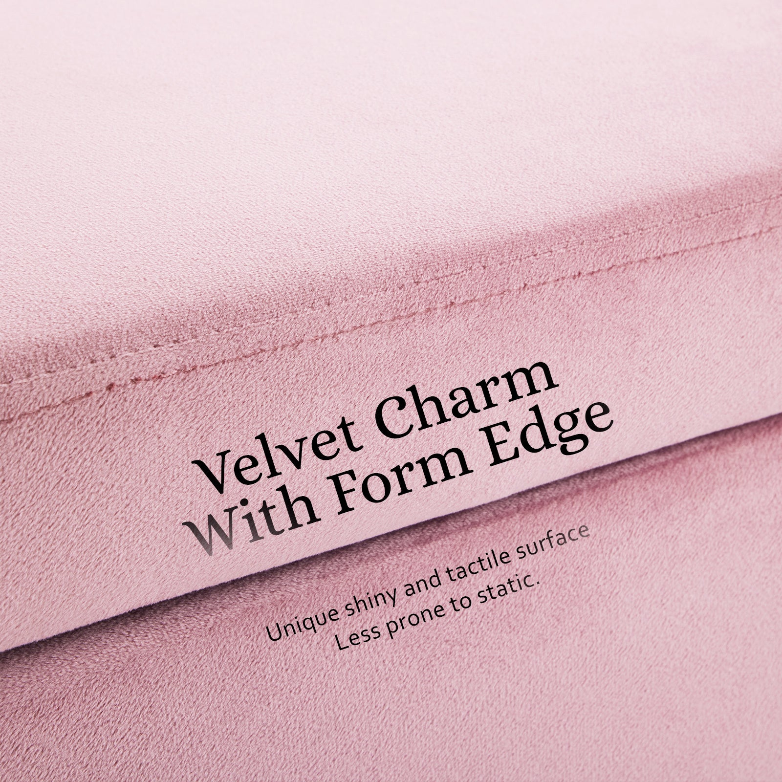 Storage Ottoman Stool Bench Seat 110cm Velvet PINK - Cosy Abode