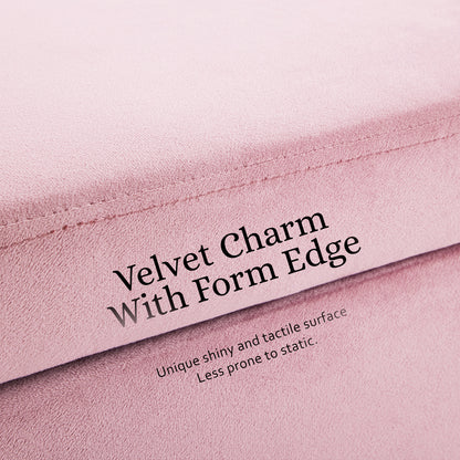 Storage Ottoman Stool Bench Seat 110cm Velvet PINK - Cosy Abode