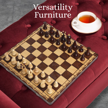 Storage Ottoman Stool Arm Bench Seat 132cm Velvet RED - Cosy Abode