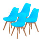 La Bella 4 Set Blue Retro Dining Cafe Chair Padded Seat - Cosy Abode