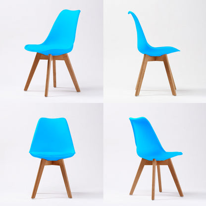 La Bella 4 Set Blue Retro Dining Cafe Chair Padded Seat - Cosy Abode